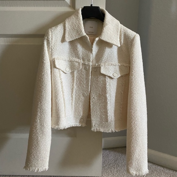 Mango MNG tweed crop jacket xs - Picture 3 of 4